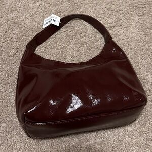 New Old Navy Glossy Burgundy Shoulder Bag
